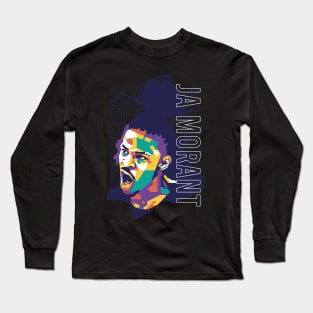 Ja Morant on WPAP style Long Sleeve T-Shirt